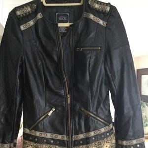 Buckle Black Black Pleather Jacket